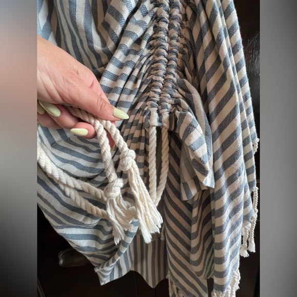 Just Bee Queen Blue and Cream Tulum Stripe Skirt Size M - Picture 8 of 12